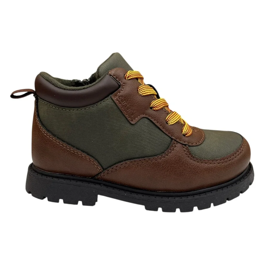 Carter's Toddler Boys Boston Fashion Ankle Boot Size 9 Brown-Olive Slip-on Style